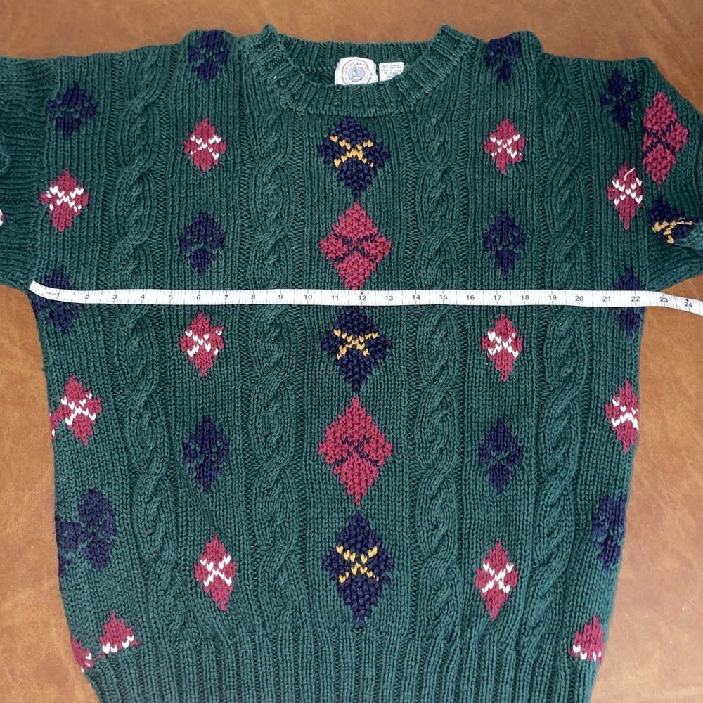 Vintage Cape Isle Knitters Crew Neck Hand Knitted Knit Sweater Green‎ Size: XL - Picture 5 of 6